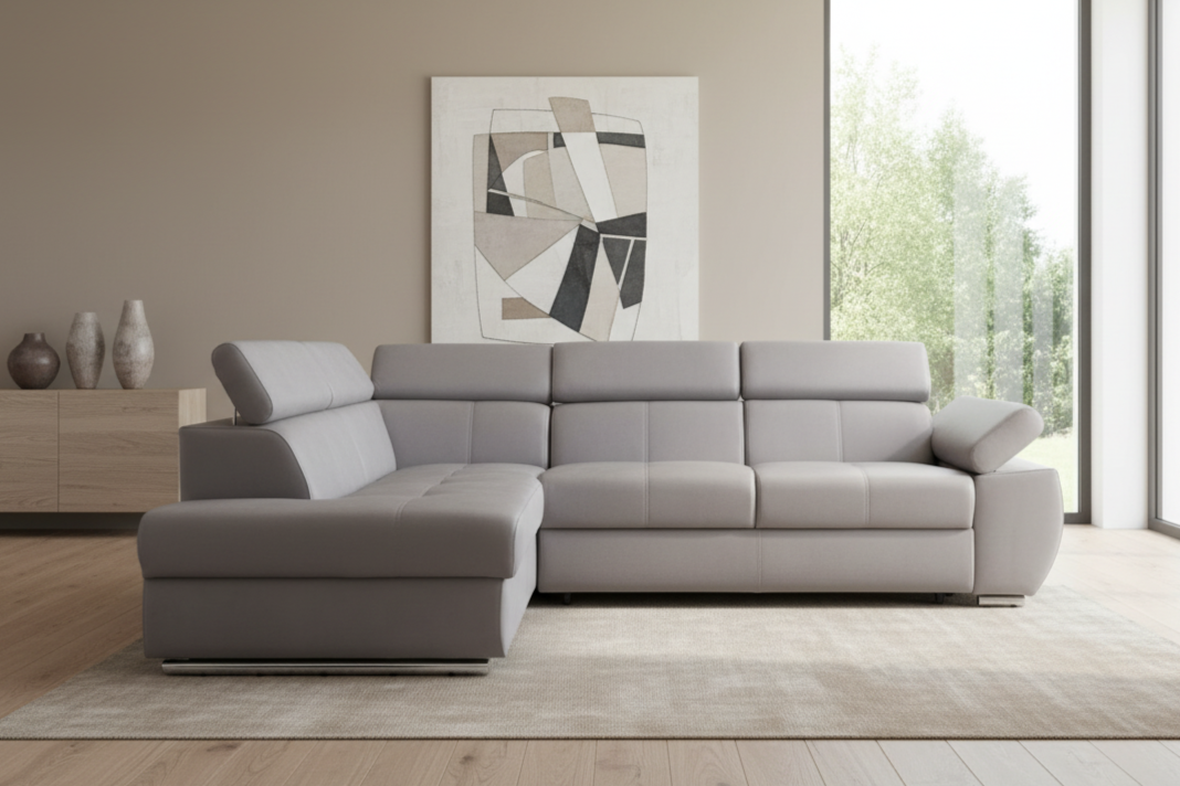 Designer Ecksofa Lizbona II mit Schlaffunktion & Bettkasten in Samt