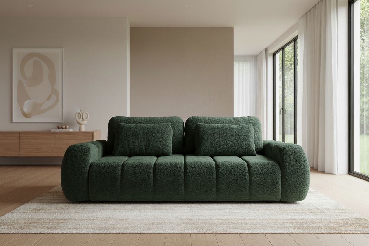 Mooma Sofa in Green Bouclé