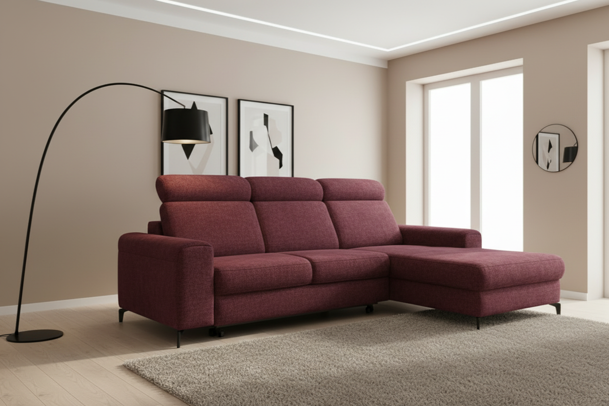 Notte Ecksofa Bordeaux Schräg