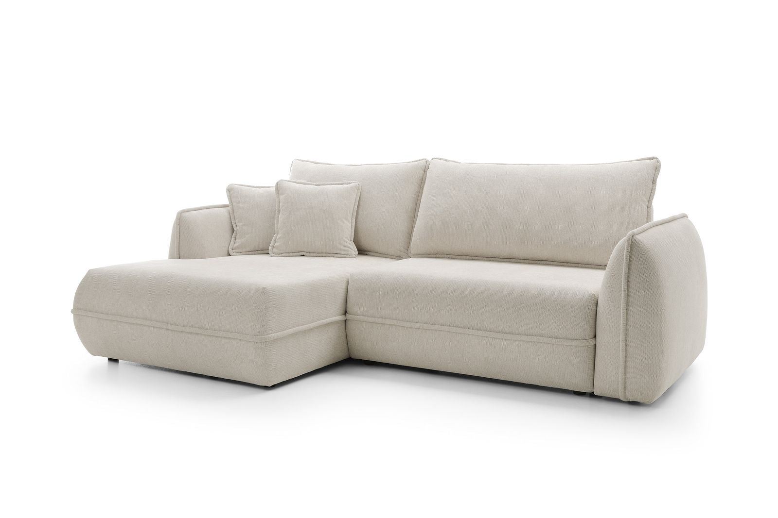 Designer Ecksofa Moho mit Schlaf- und Klappfunktion in Stoff