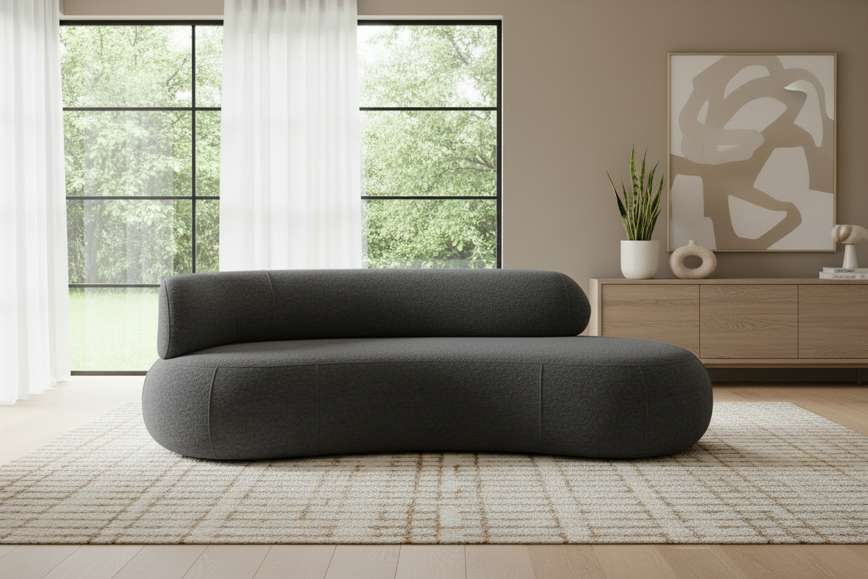 Soul Arm Sofa Abriamo Bouclé Anthracite