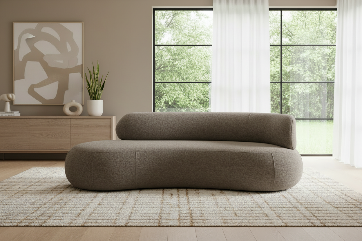 Designer Sofa Soul 3‑Sitzer in Bouclé