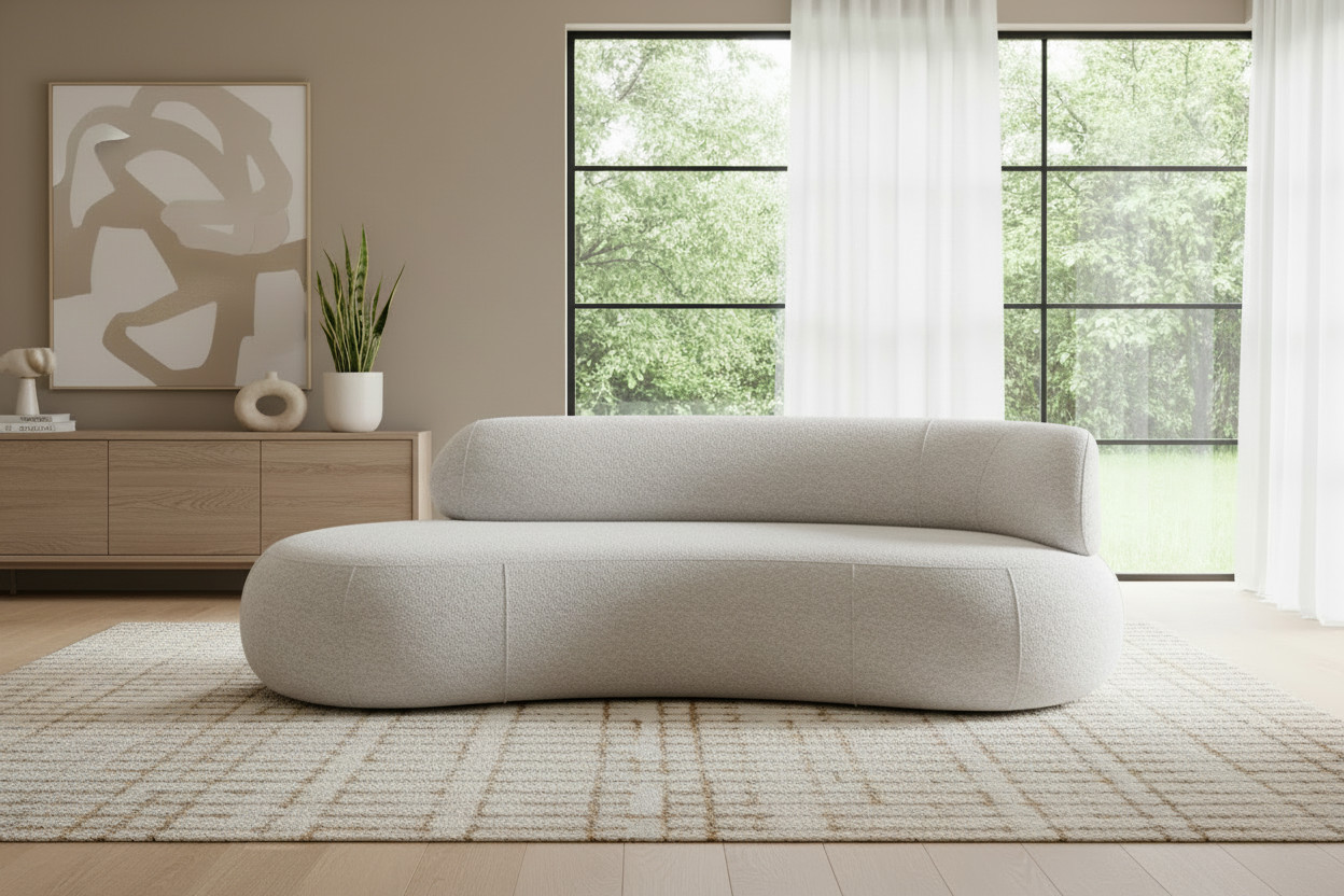 Designer Sofa Soul 3‑Sitzer in Bouclé