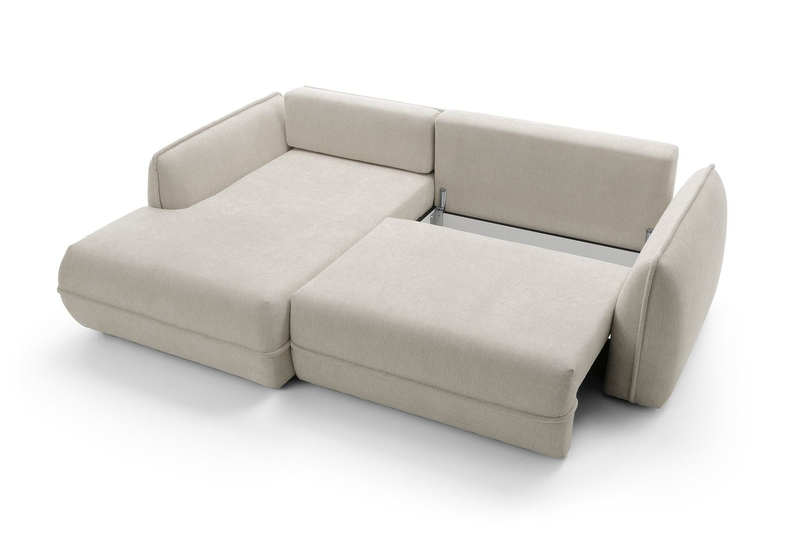 Designer Ecksofa Moho mit Schlaf- und Klappfunktion in Stoff