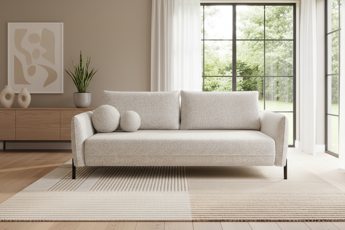 Designer Sofa Vasco mit Schlaffunktion & Bettkasten in Stoff