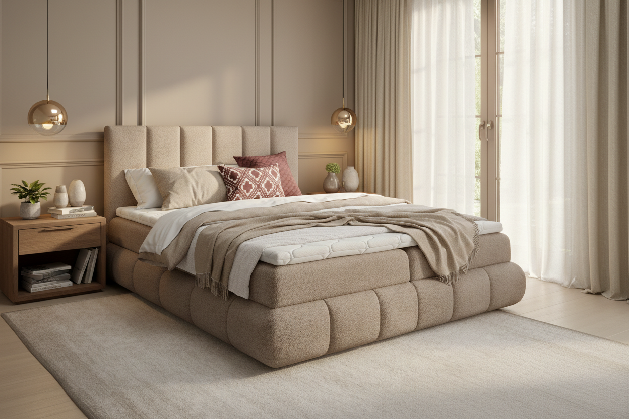 VENEZIA Boxspring Bed - Scandinavian Angled