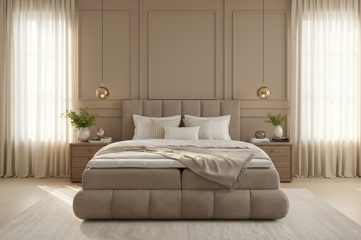 VENEZIA Boxspring Bed - Scandinavian Frontal